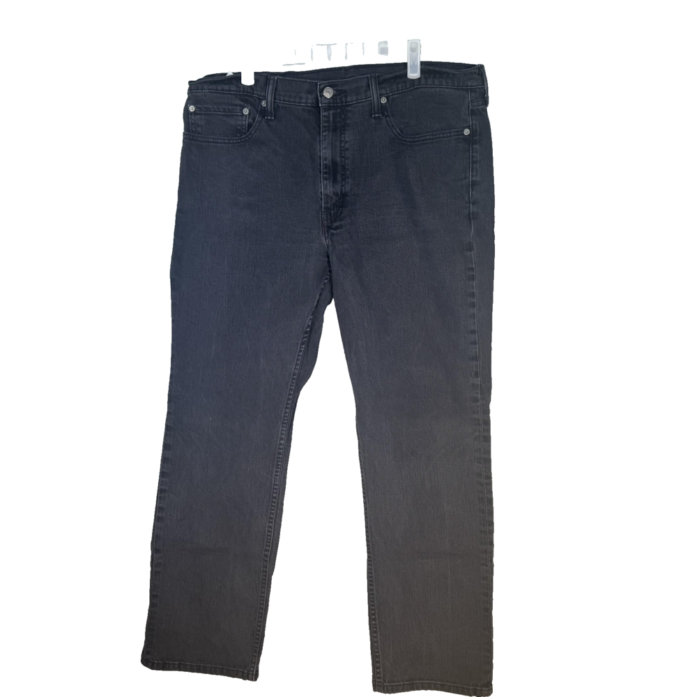 Levi's 514 Jeans Mens 38x32 Black Straight Fit Stretch Denim Zip Fly